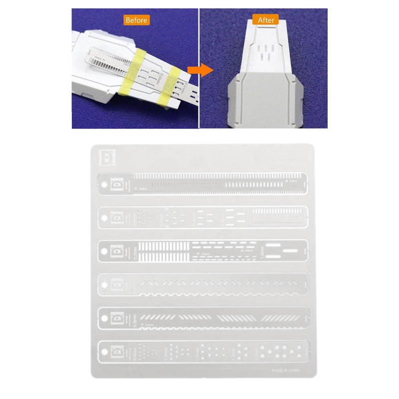 Dickly Model Making Line Carving Auxiliary Ruler, Reusable Stainless Steel