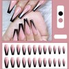 SINLOV 24 Pieces False Coffin Nails, Shiny Gradient Press on