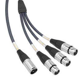 XLR Splitter Cable, Devianl XLR y Splitter 3 Female to 1 Male, Balanced Dual Female to Male Microphone Cord Adapter Combiner, 6 FT