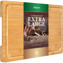 Empune Extra Large Cutting Board, 17.6" Bamboo Cutting Boards for Kitchen with Juice...
