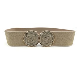 Gold Dress Belts for Women Wide Elastic Belts for Women Stretchy Cinch Belt Women with Buckle Lady Waistband