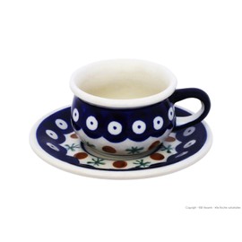 Original Bunzlauer Keramik Espressotasse mit Untertasse 0.04 Liter im Dekor 41
