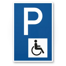 Komma Security Parkplatz Behinderte Behindertenparkplatz Schild 20 x 30 cm Hinweisschild Parkplatzschild Reserviert - Rollstuhlfahrer Parkplatz freihalten