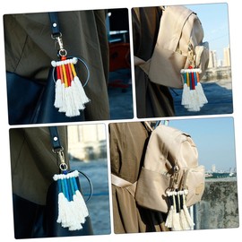 LIFKOME Cotton Tassel Keychain Pendant Style Handmade Charm for Bags Fashion Accessory Random Color