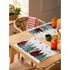Christmas Tree Placemats Set of 6,Non Slip Washable Farmhouse Trees