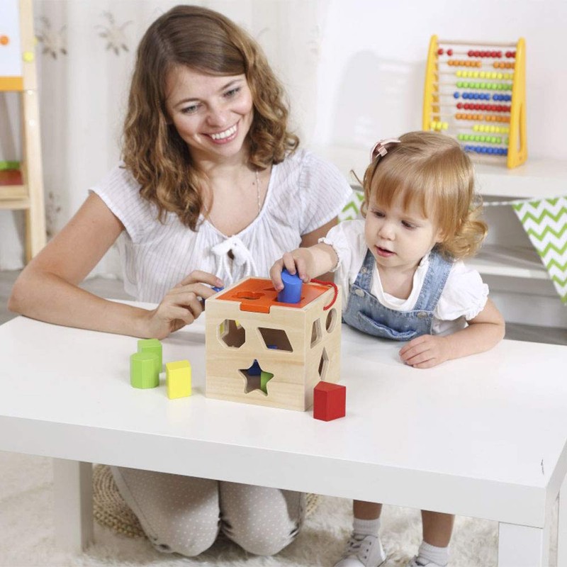 Andreu Toys 921 TKA977 EA Wooden Shape Sorter (EXP), Multicolor,