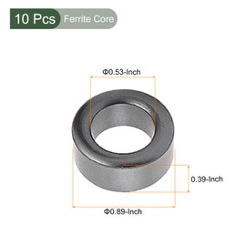 YOKIVE 10 Pieces Toroid Ferrite Cores, Power Transformer Ferrite Toroid Cores, Interference Suppression, Good for Inductor Coils (Dark Grey, 22.5 x 13.5 x 10mm)