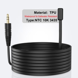 WILLHI Temperature Sensor Probe NTC 10K/3435, Waterproof Pro Saltwater-Proof Probe for Aquarium, 6.6 Feet Long with 3.5mm Audio Plug