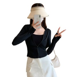 [Yu Yulyo] UV Protection Hoodie, Women's, Summer, Long Sleeve, Rash Hoodie, Overwear, Thin, Cool, Hooded, Sun Protection, UPF 50+ UV Protection, Lightweight, Quick Drying, Breathable, Outerwear,