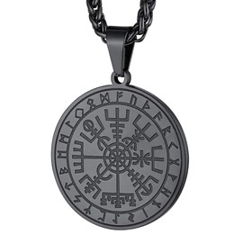 FaithHeart Viking Odin Gungnir Rune Speartip Pendant for Men and Women, Punk Retro Style, Scandinavian Pendant with 55 cm + 5 cm Extension Chain,