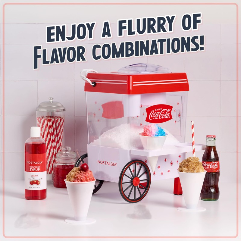 Nostalgia Coca-Cola Snow Cone Shaved Ice Machine - Coke Retro