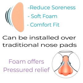 GMSO Ultra-Thin Quality Adhesive Halfmoon Peach Felt Nose Pads - Removes Soreness - Large (19mm x 8mm x 1.5mm) (5 Pair)