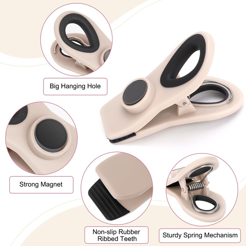 TACGEA 12 Pack Bag Clips, Magnetic Chip Clips Heavy Duty