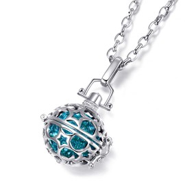 Morella Women’s Guardian Angel Necklace, Stainless Steel, 70 cm, with Spiral and Zirconia Melody Ball Pendant, Comes in Jewellery Bag, Stainless Steel