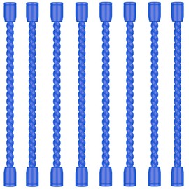 8PCS 4-Inch Silicone Cable Ties, Bendable Rubber Twist Ties, Reusable Twist Ties for Cords, gear ties for Organizing, Bundling (Blue)