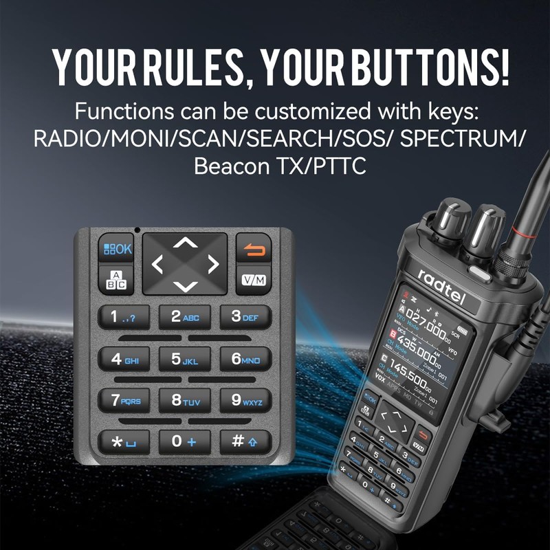 Radtel RT-950 PRO Ham Radio GPS/APRS, 10W Walkie Talkie Long