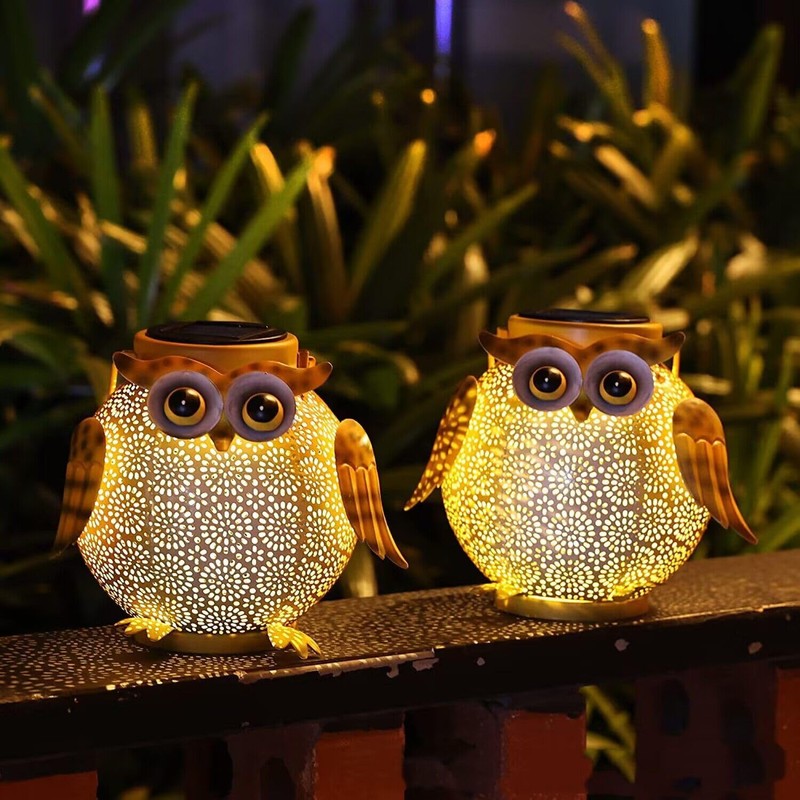 Wishlink 2Pack Outdoor Hanging Solar Lanterns Garden Light Waterproof Metal
