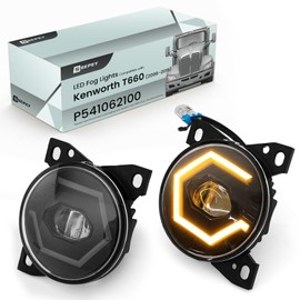 SEPEY Full LED Fog Lights for Kenworth T660, Fog Lamps Assembly Passenger & Driver Side for Kenworth T660/Peterbilt 579/587, A Pair