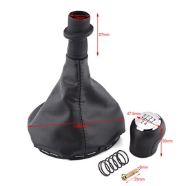 Kit de Pomo de Palanca de Cambios para Coche, Kit de Arranque de Polaina de Palanca de Cambios de 5 Velocidades para T5 2003-2011 palanca de velocidades eurovan 2007