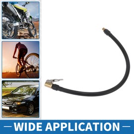 A ABSOPRO Tire Inflator Extension Tube Durable 15.75inch M8x0.8 12.6mm OD Air Pump Extend Hose Adapter Tire Valve Rubber Black 1pc