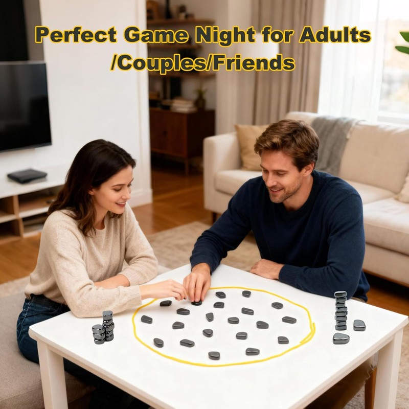ZIGJACK Magnetic Chess Game with 20 Magnetic Stones – Portable