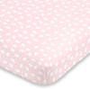 NoJo Super Soft Elephant Fitted Crib Sheet, Pink/White
