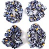 Japanese Scrunchie Hair Ties CHIRIMEN Hair Elastics Bands (Blue)