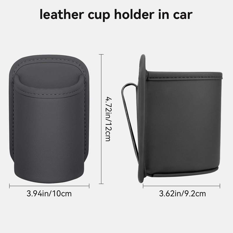 Dargoose Cup Holder for Car Leather Large Water Drink Bottle