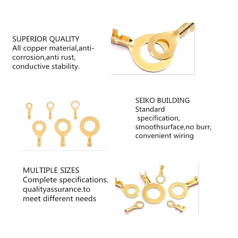 150 Pcs Gold M3 M4 M5 M6 M8 M10 Non-Insulated