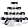 12 Pack Plastic Container Jars with Lids Round Clear Travel