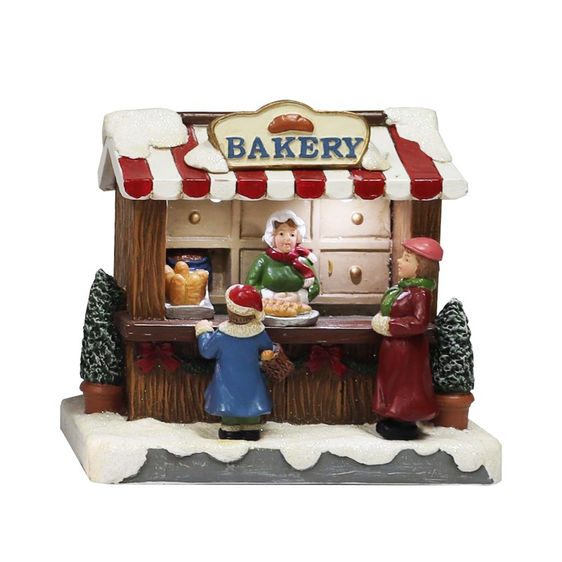 MOMENTS IN TIME Bakery Stand Figurine 4.06” LED Lighted Christmas