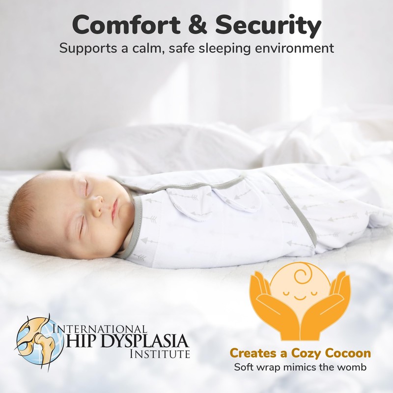 Mama Cheetah Organic Baby Swaddle Blanket, Adjustable Newborn Swaddle Sleep