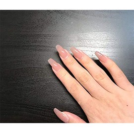 Popular in Europe and America Nail Tip Long Fake Nails, Pink, Sheer, See-through Nail Noody Color Nail Tips