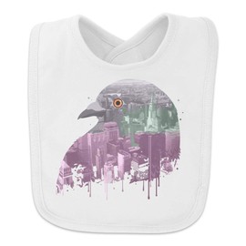 City Skyline Graffiti Pigeon Head Baby Bib