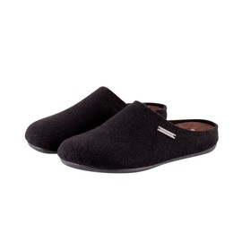Shepherd of Sweden - Cilla Wool Slippers - Women - 100% Wool - Slip-On Model - Slippers - Rubber Sole, black