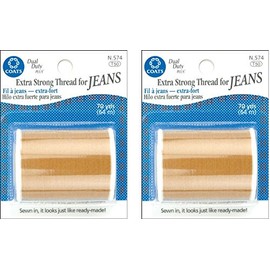 Coats & Clark Extra Strong Thread for Jeans, 70-Yard, Golden (2 Pack)