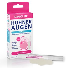 Emcur® Corns Combo | Treatment Pen and 7 Hydrocolloid Plasters | for Adults and Children from 4 Years | for Treating Corns