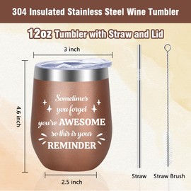 OZOSHINE Thank You Gift Graduation Gifts for Her Him Teacher Gifts for Women Men Inspirational Gift for Women Her Friend Bestie Sister Colleagues Employee Insulated Stainless Steel Wine Tumbler Cup