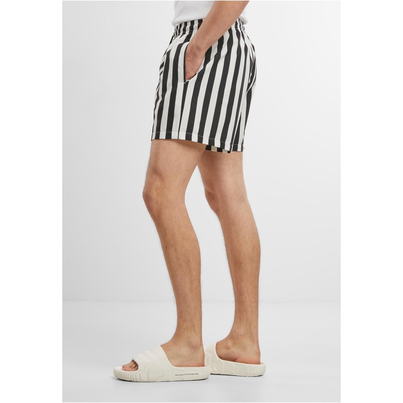 Urban Classics Men's Swim Trunks, Black/off-white, M