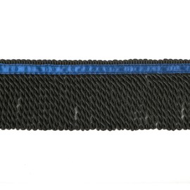 HedongHexi Bullion Fringe Trim and Embellishments 5/10 Yard X 2.5 Inches Fabric Trims Sewing DIY Decoration for Clothes Gold Hebrew Fringes with Blue Ribbon