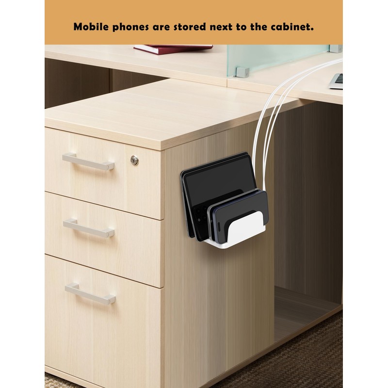 TYAMTOGSM Phone Wall Mount Storage Organizer, (White)