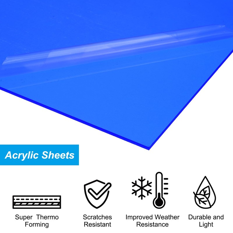 PATIKIL 1/8 Inch Thick Acrylic Sheets, 2Pack 10x8 Inch Plastic