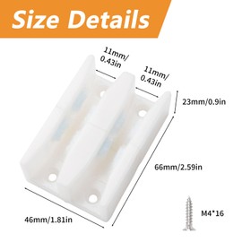 MOROBOR Sliding Shower Door Bottom Guide, 2 Pack Plastic Sliding Glass Door Guide Assembly with Grey Fluff 7/16" Channels Fits for Sliding Shower Door Systems, Glass Shower Door Track Guide