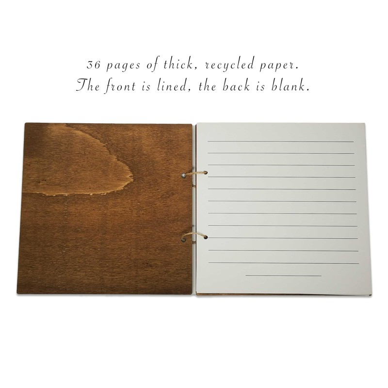 Memory Book for Funeral - Cover Made from Wood with