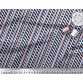 Soimoi Black Heavy Canvas Fabric Vertical Stripe Fabric Upholstery Fabric, Fabric for Home Accents Prints by Yard 58 Inch Wide