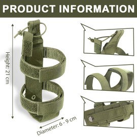JEYORZY 1pz Adjustable Belt Bottle Holder Portable Bottle Carrier, Bottle Holder, Nylon Water Bottle Holder, Backpack Bottle Holder, Water Bottle Holder Clip, Water Bottle Bag, Army Green