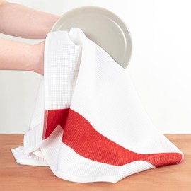 American Soft Linen Dish Towels, 100% Cotton Dish Cloths for Kitchen, 4 Packed Soft Absorbent Quick Dry Kitchen Towels, Red