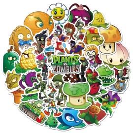 PVZ Plants Vs Zombies Themed Set of 50 Assorted Stickers Decal Set