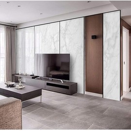 Abyssaly Abyssaly Marble Contact Paper for Countertops, White Gray Faux Marble Wallpaper Peel and Stick, Self Adhesive Removable Counter Top Peel and Stick Waterproof for Kitchen Backsplash 15.7" X 118"