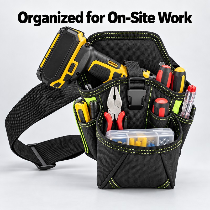 Electrician Tool Bag Waist Belt Pouch – Large-Capacity Tool Organizer